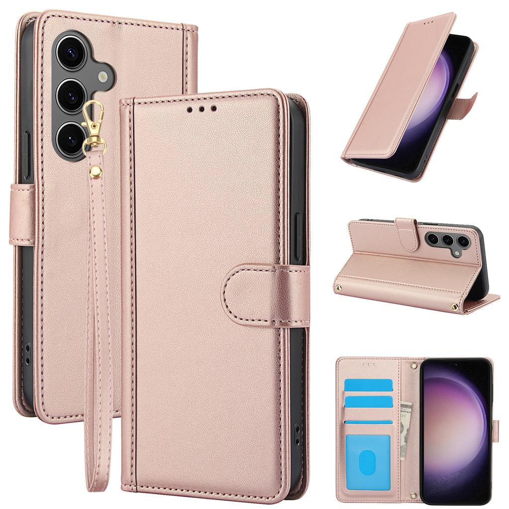 For Samsung Galaxy S26 /S26 Pro Case PU Leather Stand View Phone Wallet Cover with Hand Strap