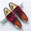 Fashion Fashion Party and Wedding Handmade Men Velvet Shoes Men Loafers Leaves and Gold Buckle Men Dress Shoe Men's Flats Zapatos Hombre