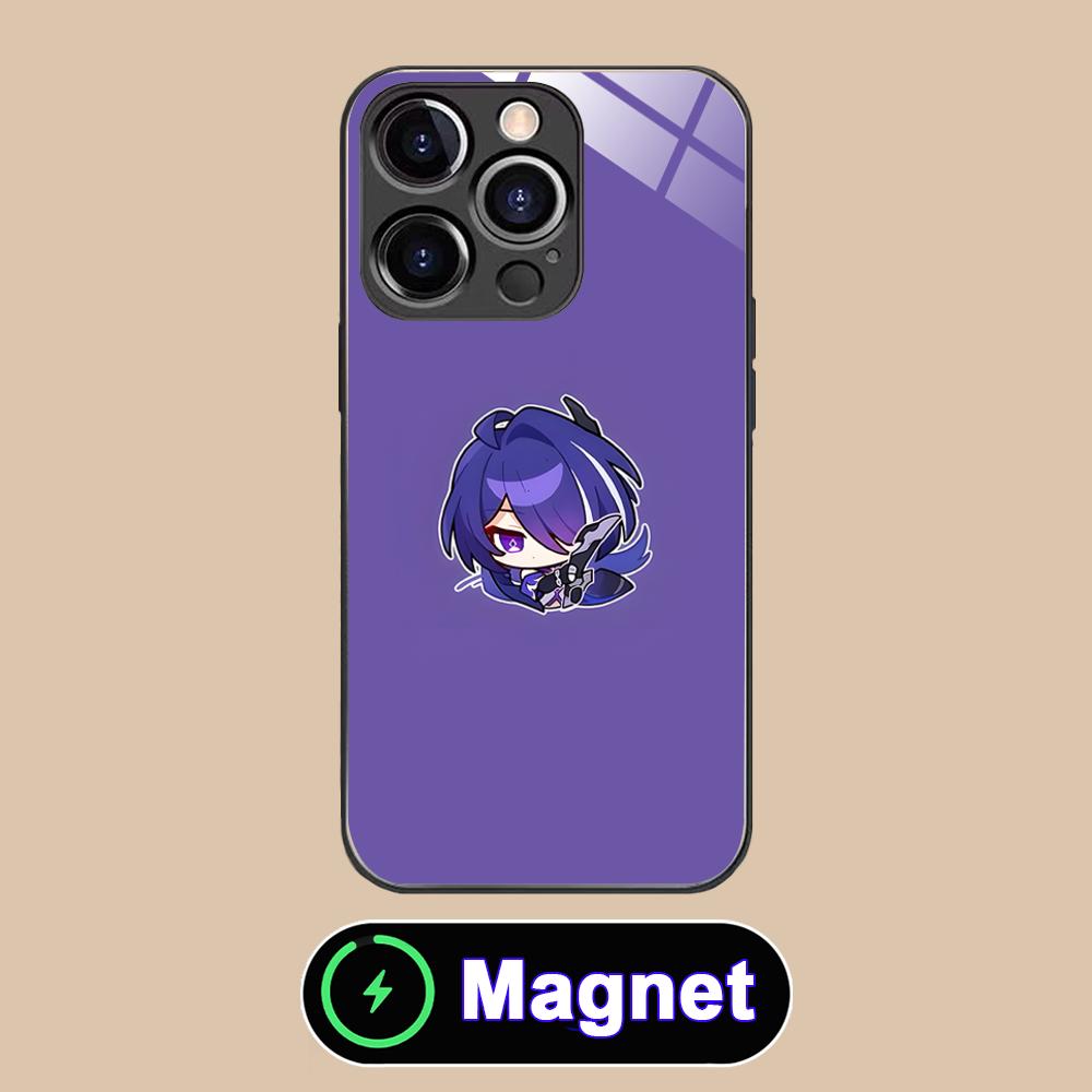 HSR Acheron Стеклянный чехол для мобильного телефона MagSafe для iPhone 17 16 15 14 13 12 11 Air Pro Max Plus Mini Цветной чехол