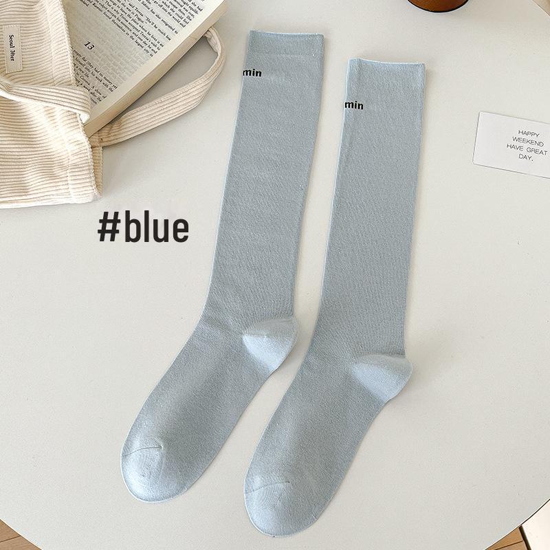 Женские компрессионные носки из чистого хлопка длиной до колена и голени — весна-зима