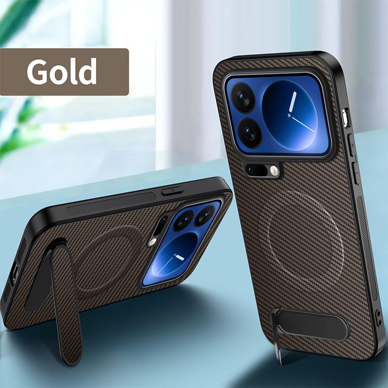 Чехол для Xiaomi 17/17 Pro/17 Pro Max Текстура углеродного волокна Магнитная подставка Крышка для XiaoMi 17 Pro Max Беспроводная зарядка Funda