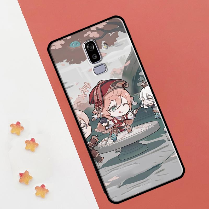 Чехол-чиби Genshin Impact для Samsung Galaxy J8 2018 A7 A9 A6 A8 J4 J6 Plus J1 A3 A5 2016 J3 J5 J7 2017