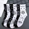 Street Cotton Male Harajuku Korean Style Socks Middle Tube Socks Paisley Flower Socks Women Hosiery