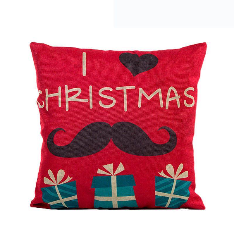 Luxurious Christmas Pillow Case Glitter Cotton Linen Sofa Throw Cushion Cover For Cozy Living