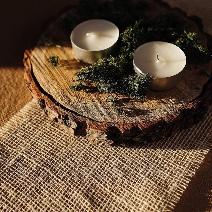 Chemin de Table en Jute - CREATIVE DECO - Blanc crème - 20cm x 10m - Déco Table Noel Mariage