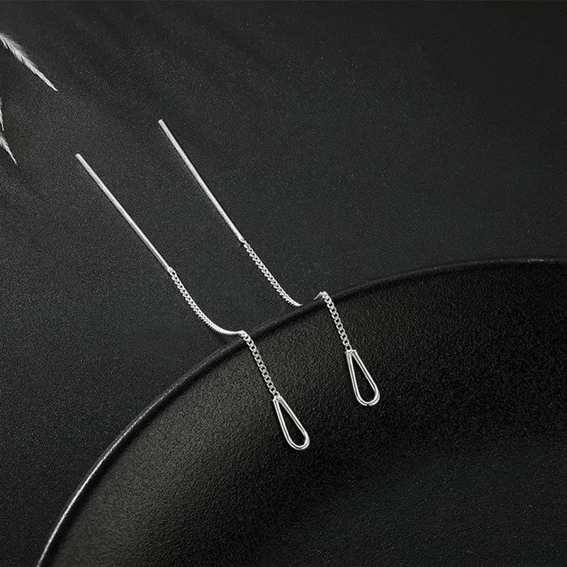 Простые стильные серьги-капли с кисточками для женщин, длинные висячие серьги, аксессуары для пирсинга, тонкие мини-модные украшения для ушей