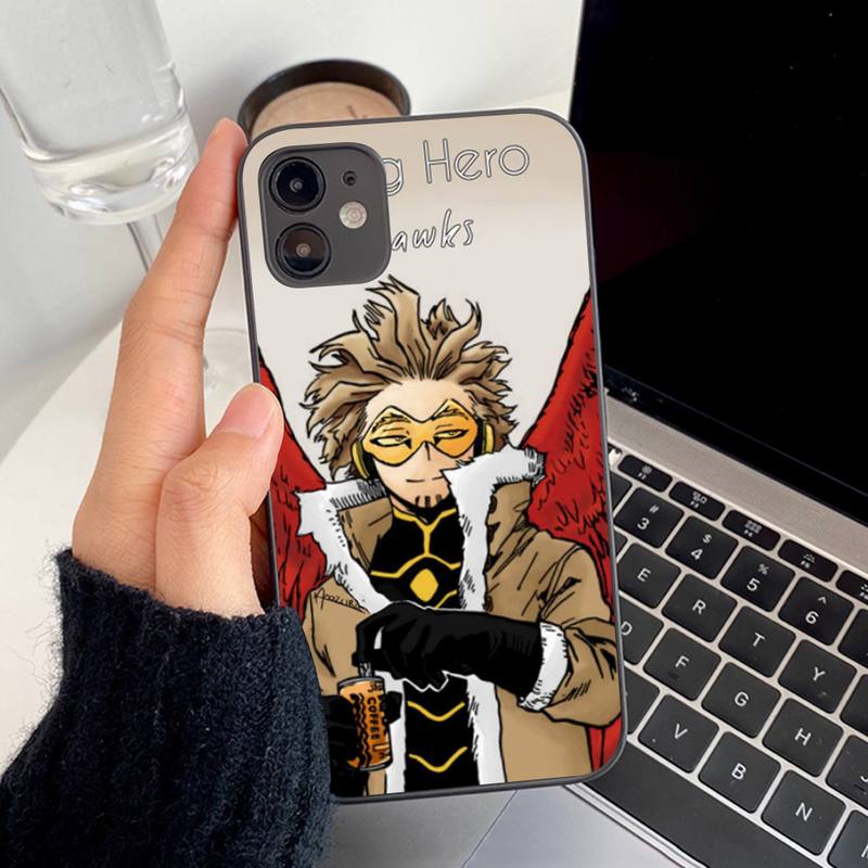 Чехол для телефона Anime MHA Hawks BNHA для iPhone 11 12 13 mini pro XS MAX 8 7 6 6S Plus X 5S SE 2020 XR