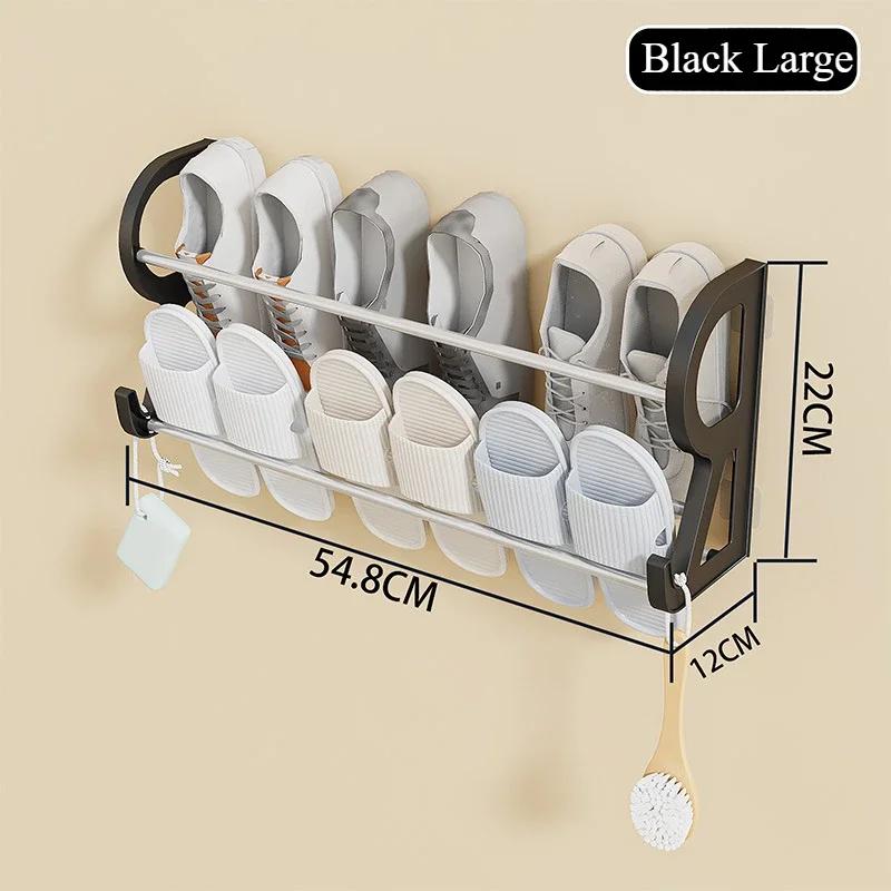 Wall Mounted Shoe Rack with No Drilling and Multifunctional Storage for Saving Space In Bedrooms and Living Rooms