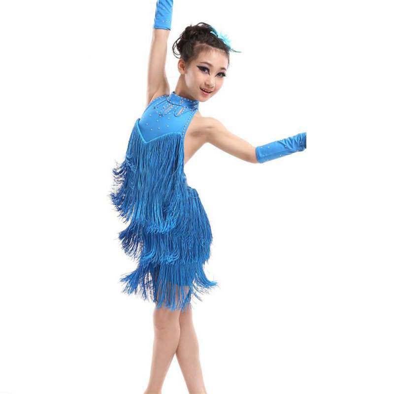 Kids Girls Dance Outfits Belly Dance Cha Cha Dress Latin Salsa Costumes