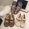 Fashion Women Flats Shoes Fashion Butterfly-knot Slip On Shoes Outdoor Warm Cartoon Winter Female Shoes 2025 New
