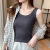 Summer Vest Round Neck Sleeveless Slim-Fit Solid Color Tank Tops Soft Elastic Sport Camisole Daily Wear