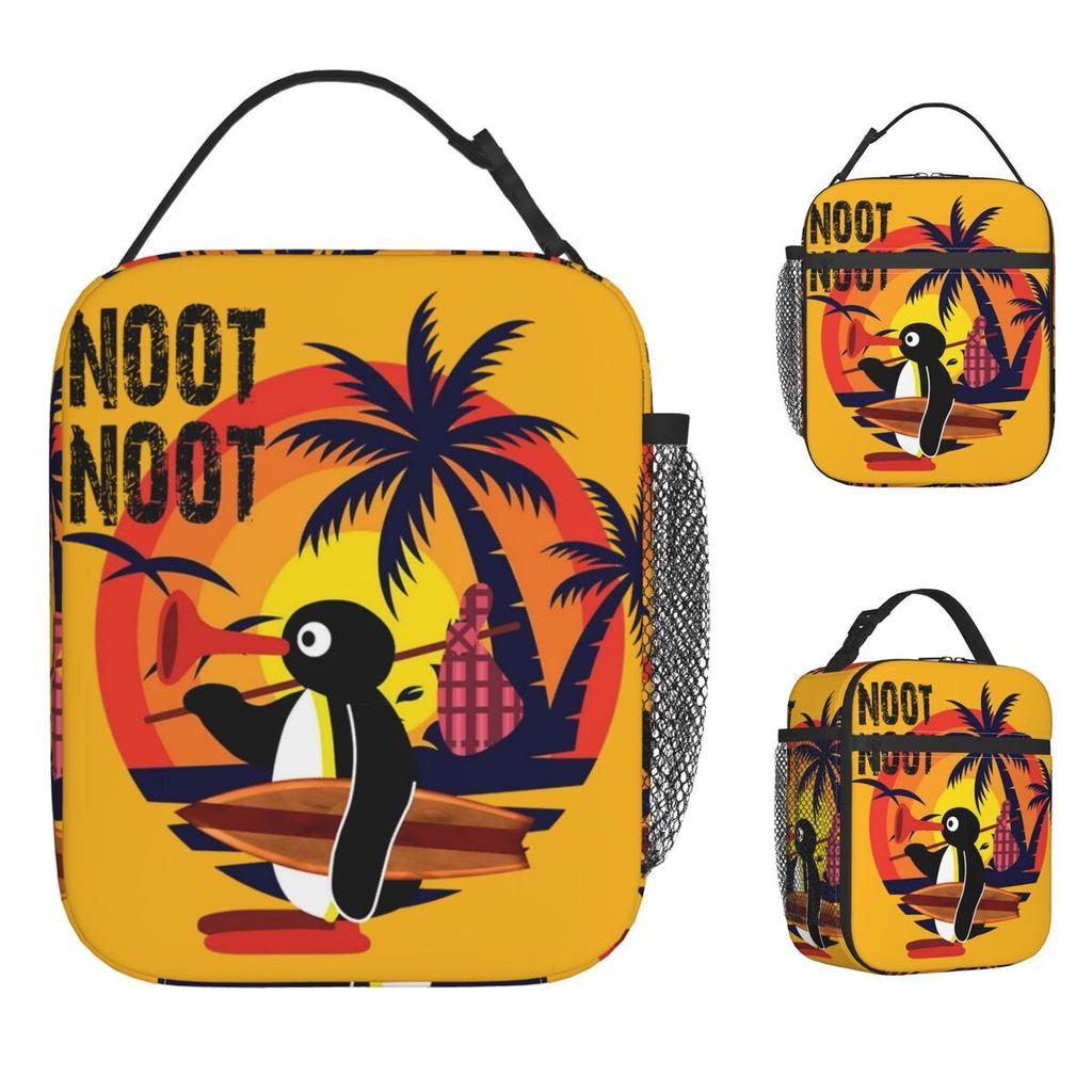 Pingus Cute Lunch Bag For Unisex Custom Lunch Box Vintage Office Cooler Bag Portable Oxford Tote Food Bags