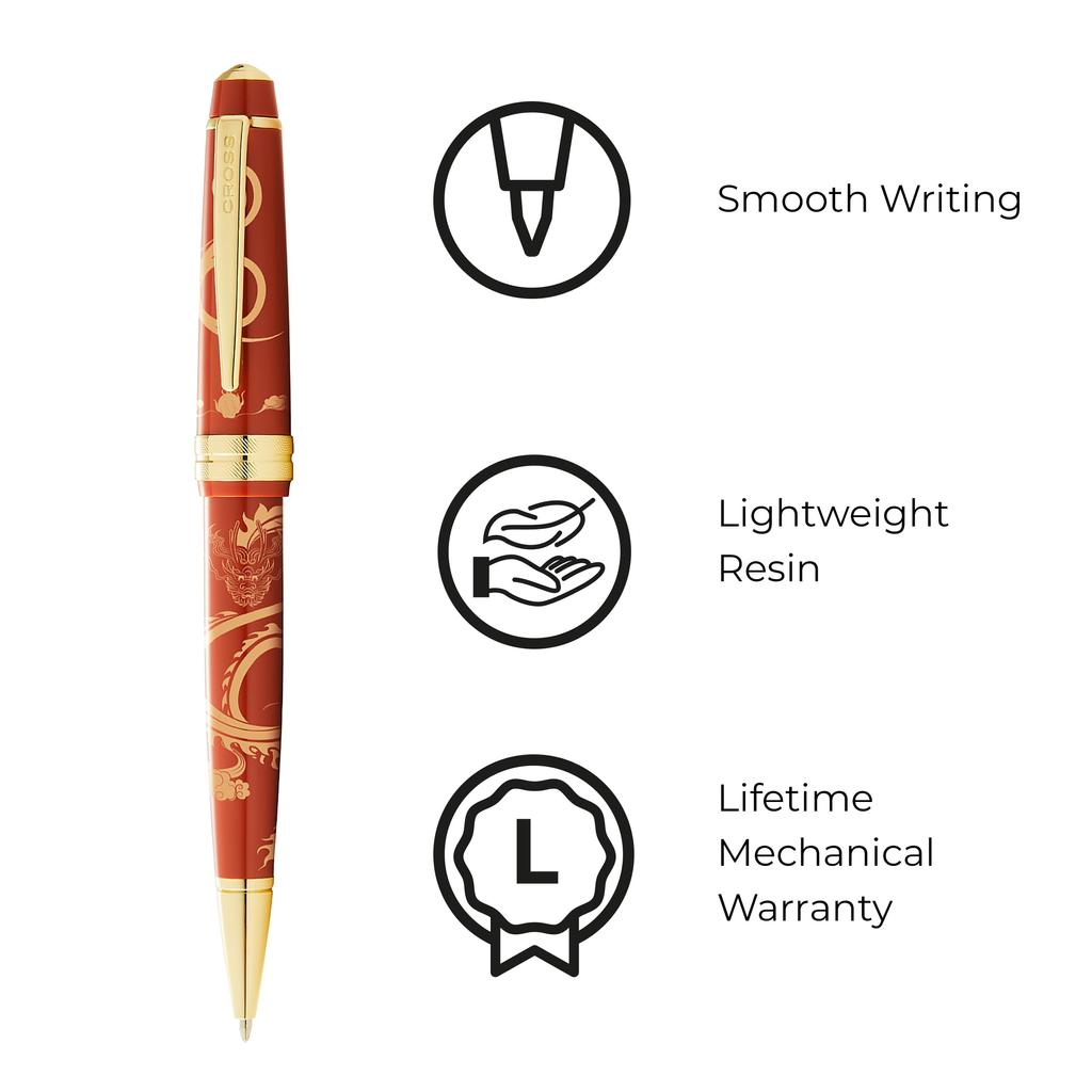 Шариковая ручка CROSS Year of the Dragon Bailey Light Amber Limited Regular Imported Product на масляной основе AT0742-14