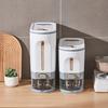 Rice Dispenser with Measuring Cup Large Capacity Clear Visible Airtight Flour Beans Cereal Grains Food Storage Container Kitchen Supplies