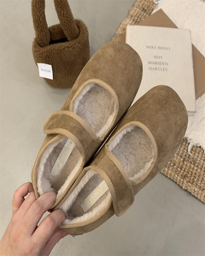 2025 Autumn and Winter New Fashion Versatile Thick-bottomed Fluffy Slippers Women's Outer Wear Bag Head Cotton Slippers Ugly and Retro