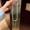 Minimalist Style Tassel Chain Brooch Hip-Hop Pearl Pendant Rhinestone Chain Pin Love Heart Irregular Trouser Fastener Couples