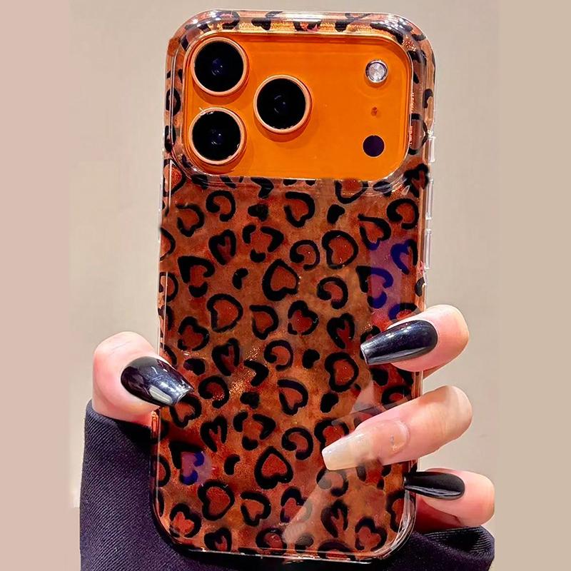 Роскошный чехол для телефона с леопардовым принтом и пайетками для iPhone 17 16 15 14 13 12 11 Pro Max XS X XR 16E 16 Plus 17 Air Ударопрочная задняя крышка