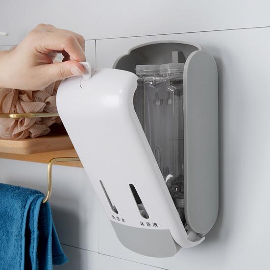 Soap Dispenser 400ml*2 Dual Compartment Large Capacity Inner Liner Easy Refill Visual Design Soap