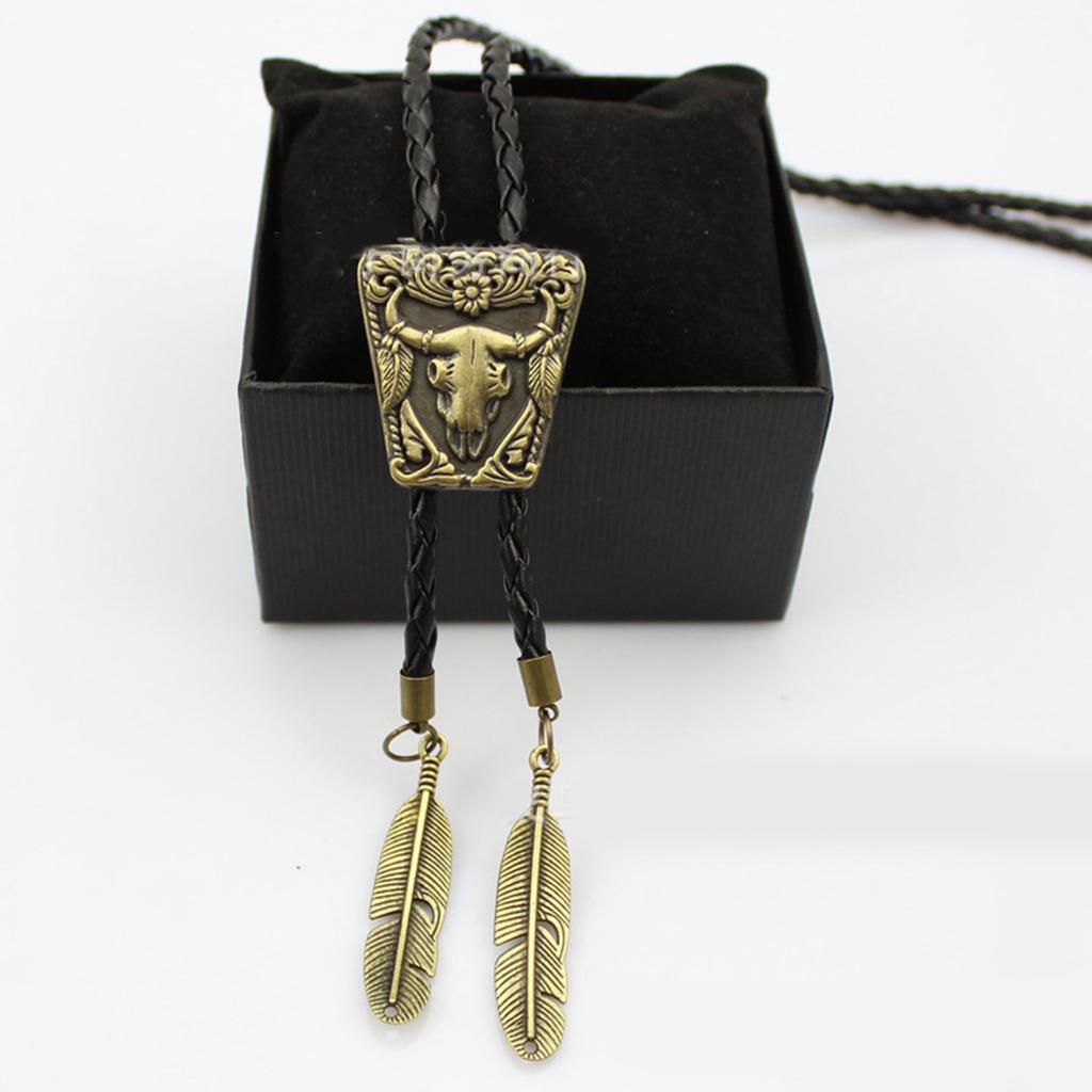 Винтажный западный ковбойский галстук-боло Лонгхорн Галстук Панк Ожерелье Аксессуар для костюма Американский галстук-бола Западный