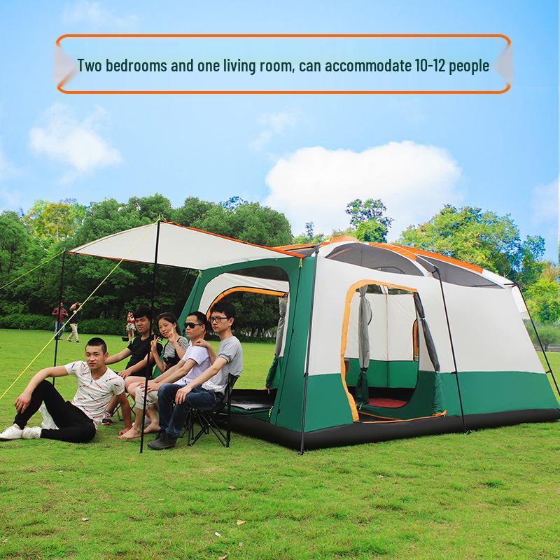 Outdoor Multi-Room Tent for 4 to 10 People - Rainproof, Thickened, and Portable