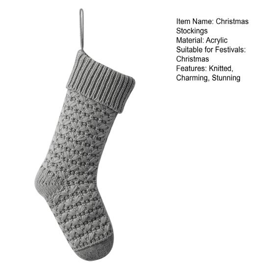 Christmas Stockings 18 Inches Large Knitted Xmas Stocking Fireplace Hanging Decoration for Holiday Home Party Decor