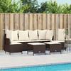 VidaXL Garden Lounge Set with Cushions 5 Pcs Brown Wicker, Outdoor Sofa Set, Garden Lounge Set, Set 3261546