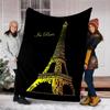 1pc Eiffel Tower Print Outdoor Soft Polyester Flannel Throw Blanket Versatile for All Seasons , Soft , Cozy , Warm All Season Quilted Throw ,