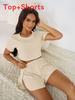 Summer Winter Spring Fall Womens Twopiece Lounge Set With Round Neck For Casual Use
