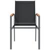 VidaXL Garden Chairs Set of 4 Black 55x61.5x90cm Textilene and Steel 3187085