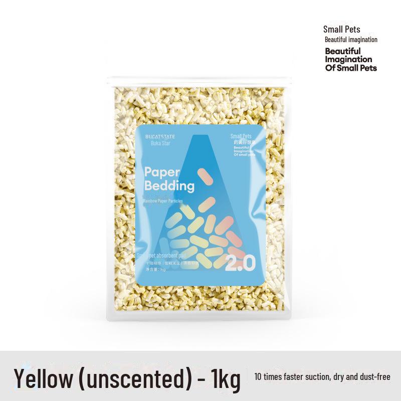 Бумажные гранулы Bukaxing Rainbow: Дезодорирующий наполнитель для хомяков и хлопковые опилки - 1 кг