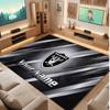 Las Vegas Raiders Personalized Crystal Velvet Carpet, Customized Name Text Soft Anti‑Slip Rug for Living Room Bedroom