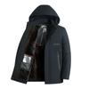 Middle-aged and Elderly Men's Cotton Hooded Casual and Fashionable Velvet Thickened and Warm Men's Jacket Winter Cotton Coat Jacket