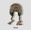 Rear split plush hat Women's winter warm wool hat Simple casual versatile face little rabbit hair knitted hat