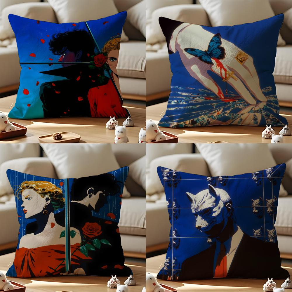Dead For Love Cushion Cover Anti-dustmite Pillowcase Invisible Zipper Silky Short Plush Sofa Cushion Cover