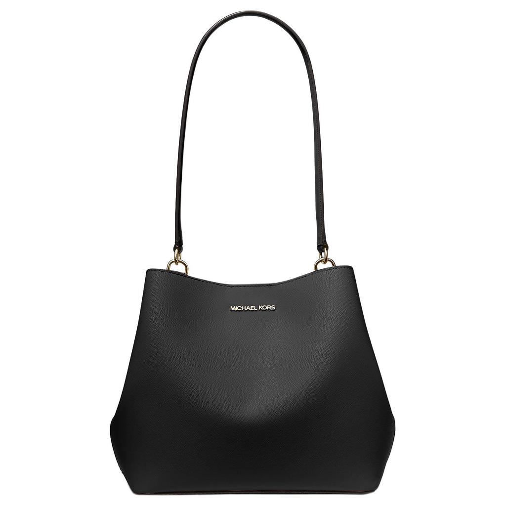 Michael Kors MK Pratt Логотип Магнитная застежка Покрытие из канваса Сумка-тоут На плечо Средняя Женские сумки Черный 35S4G3FS2I-BLACK