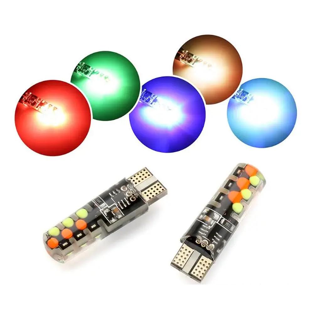 2 шт. T10 W5W Led 194 168 W5W 5050 SMD автомобильный купольный светильник для чтения автомобильная клиновидная лампа RGB светодиодная лампа с пультом дистанционного управления