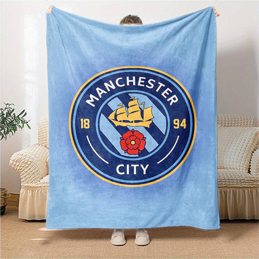 Manchester Crest Blankets Flannel Printed Breathable Warm Throw Blanket for Home Office Bedspreads 0708a4
