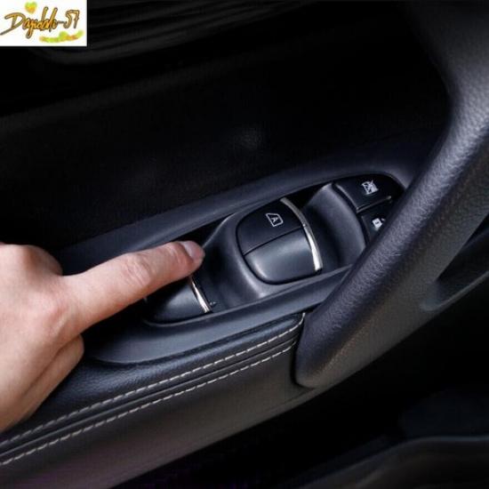 Chrome Car Window Lift Button Trim Cover Bezels For Nissan Rogue Sport 2017-