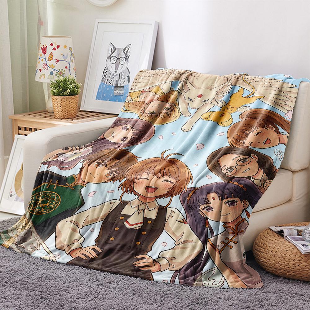 Cardcaptor Sakura charactersPrint Flannel Blanket, High quality Comfortable for All Seasons, Home Decor, Warmth and Comfort