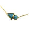 [P8096] - Gold Turquoise 'Boho' Steel Necklace - 15x9 Mm