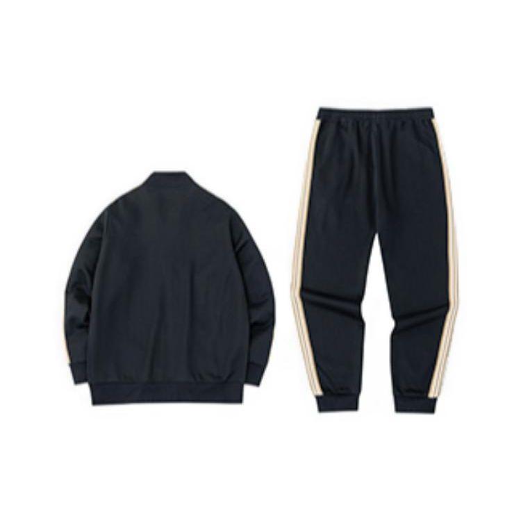 Anta Повседневная куртка с принтом логотипа и спортивные длинные брюки, мужской комплект из куртки и брюк, цвет черный, золотой 952248741-3