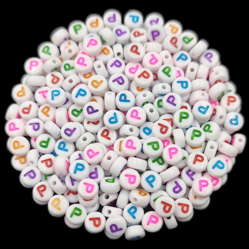 Товары для домашней вечеринки, 50 шт., 7 мм, красочные буквы, оптовая продажа, свободные бусины, изготовление ювелирных изделий, ожерелье, браслет, сделай сам, для кулона