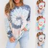 New Tie-dye Printed Round Neck Long-sleeved Pullover Loose Sweatshirt Top
