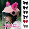 1pair Motorcycle Helmet Cat Ears Decoration Cute Plush Stickers Motocross Helmet Full Face Off Road Helmet Decor Cosplay Styling