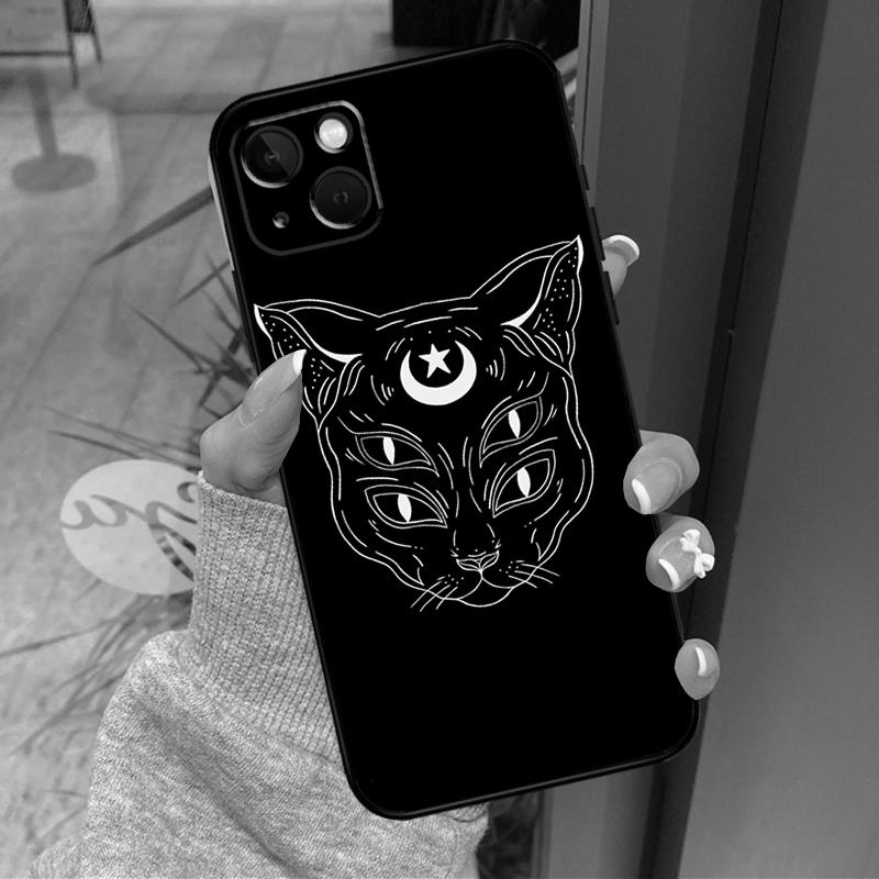 Чехол для телефона «Лунное Таро Кот-Ведьма» для iPhone 16 15 14 Pro Max 11 12 13 Pro Max Mini XR 16 15 Plus 16e Задняя крышка