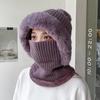 Зимняя вязаная шапка с узором «твист», бархатный теплый шарф, встроенная шапка-свитер, утепленная шерстяная шапка, женская