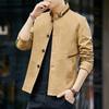 Новая повседневная свободная куртка мужская весна-осень с воротником-стойкой, мужское пальто-тренч из чистого хлопка, выстиранная куртка