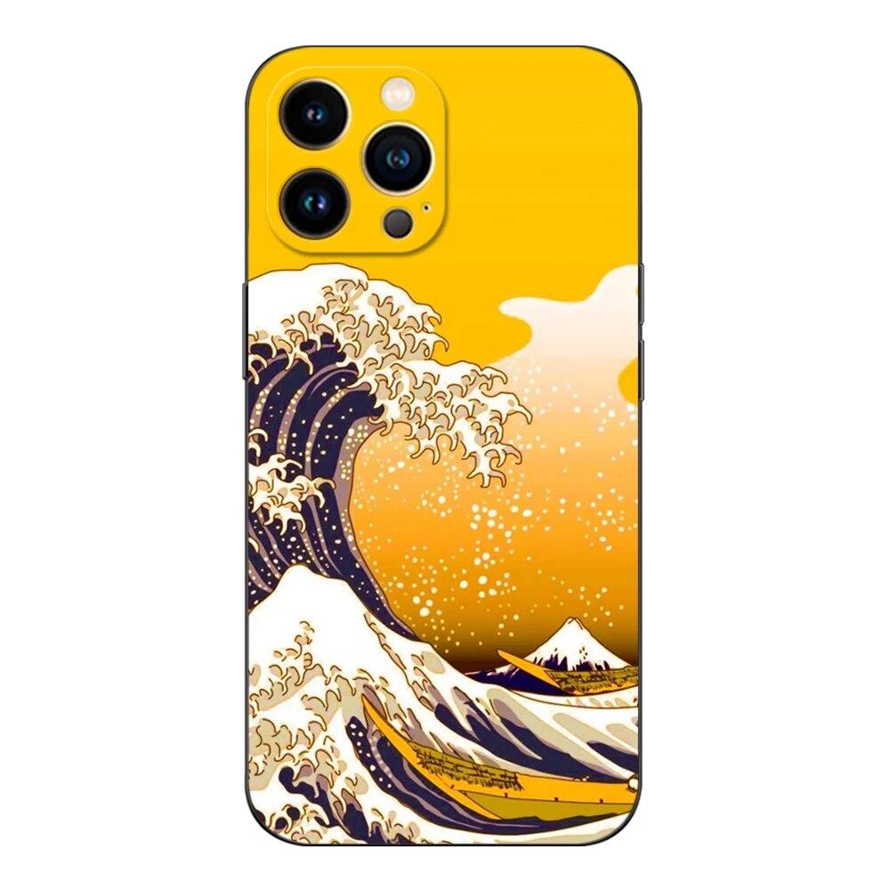 Чехол для телефона с мультяшной волной для iPhone Samsung Galaxy Redmi Xiaomi Oppo OnePlus Note SA 7 8 9 10 11 12 13 14 20 21 22 23 53 54 Pro Max Ultra TPU Soft