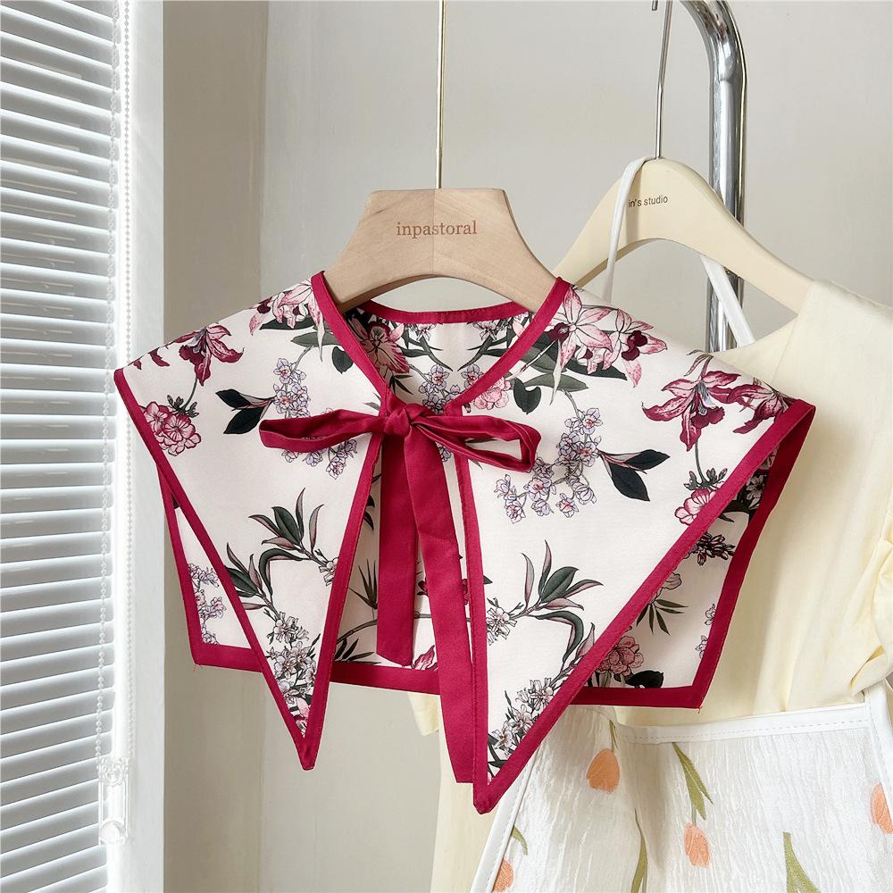 Shawl Fake Collars for Women Detachable Lapel Shirt Bowknots Scarf Girls Summer Dress False Collar Neckwear Cape Corbatas