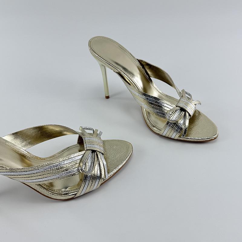 2025 Женские универсальные босоножки и шлепанцы с перекрестными ремешками, круглым носком и высоким каблуком - Мода весна/осень, доступны большие размеры